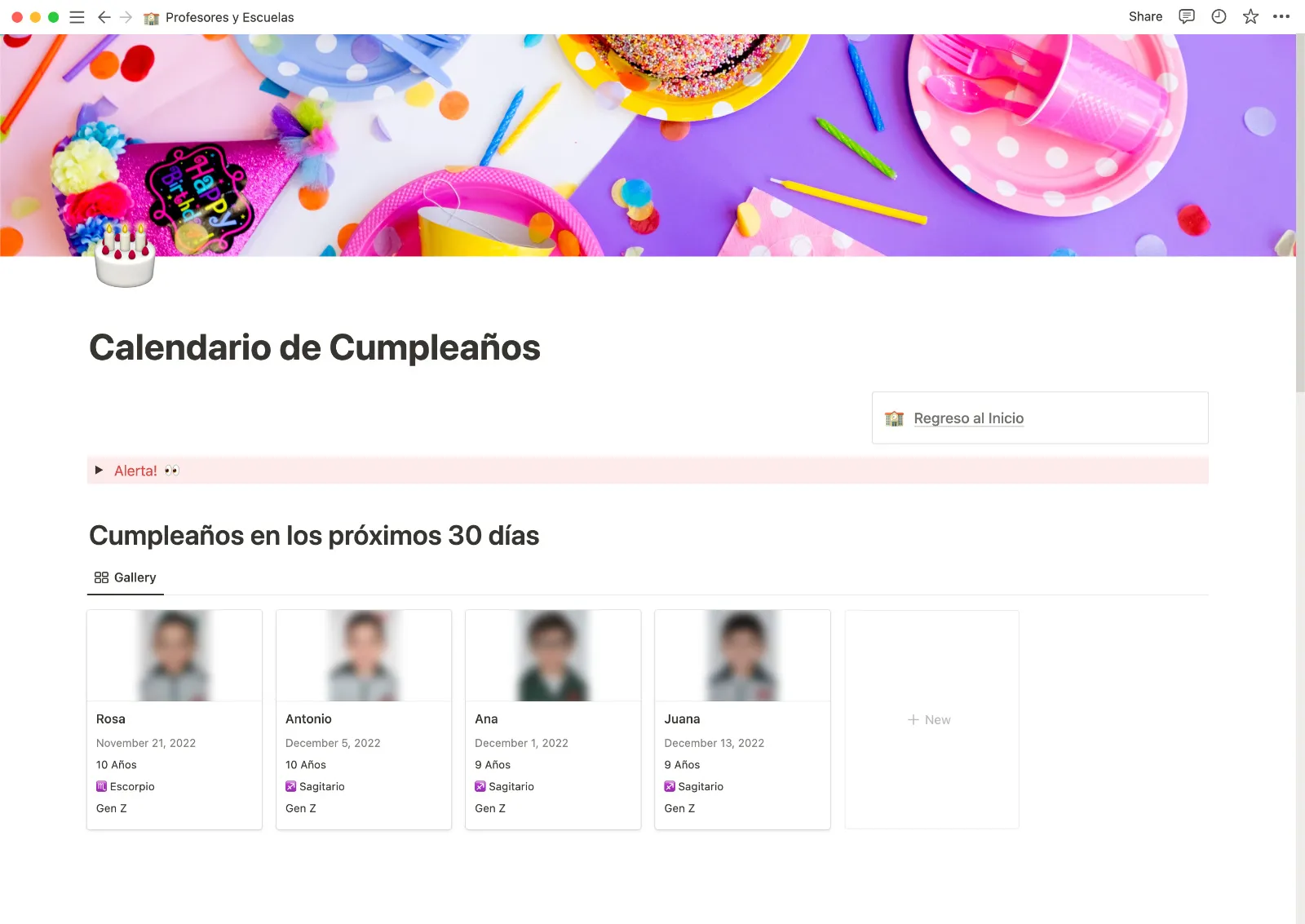 Calendario de Cumpleaños