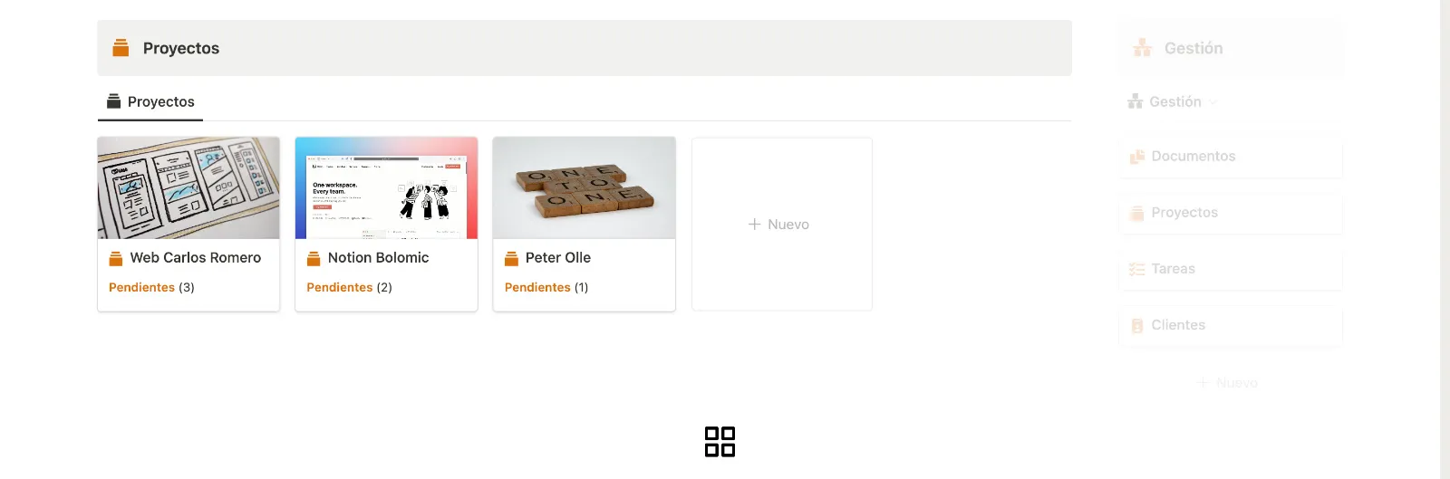 Dashboard Proyectos Activos