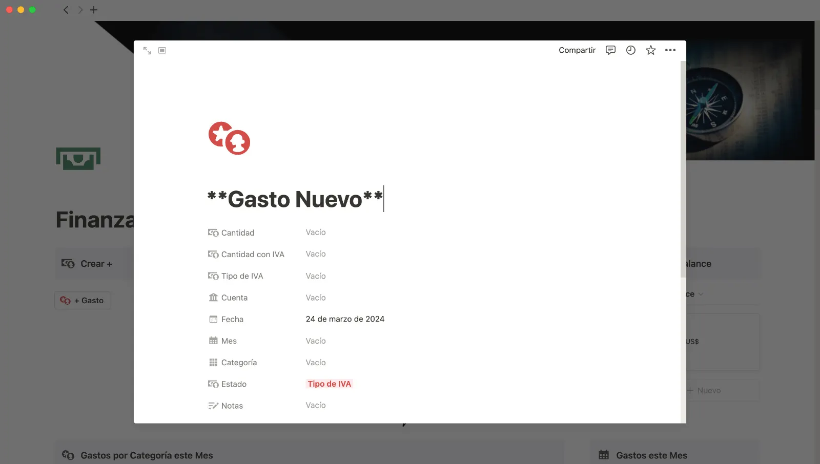 Gastos nuevos de Empresa