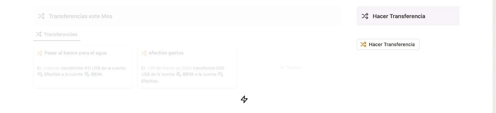 Realizar Transferencias entre cuentas y tarjetas