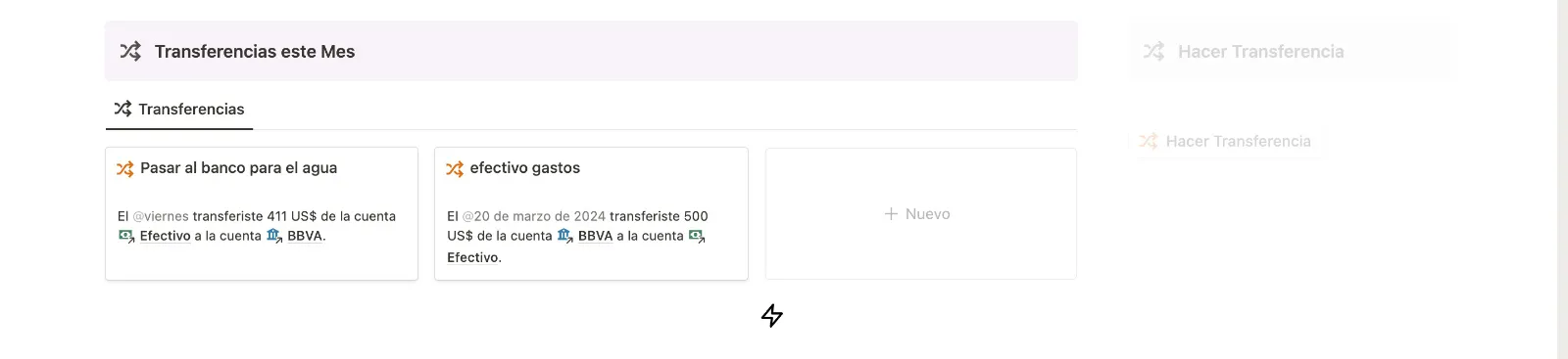Transferencias este Mes