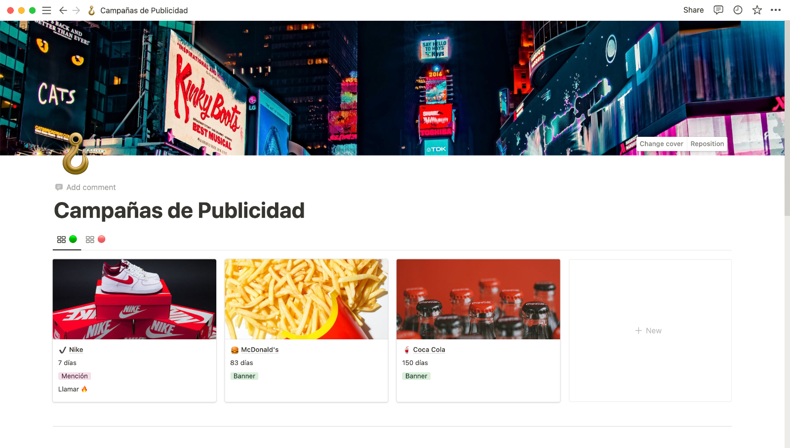 Campañas de publicidad en Notion