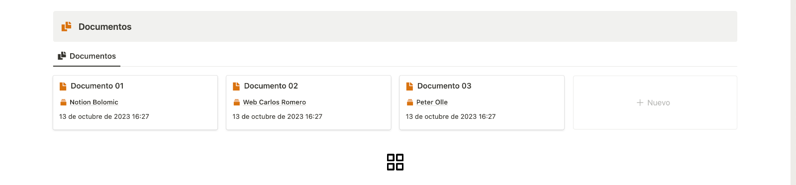 Dashboard Documentos Recientes