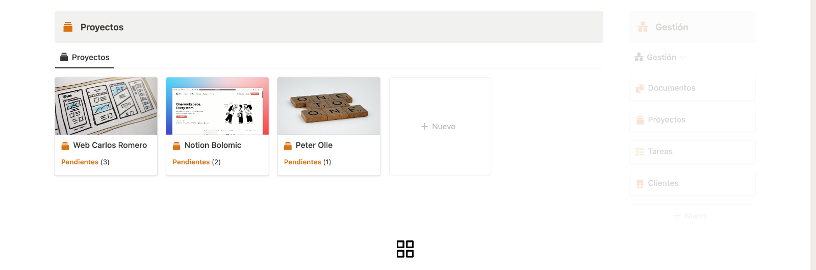Dashboard Proyectos Activos