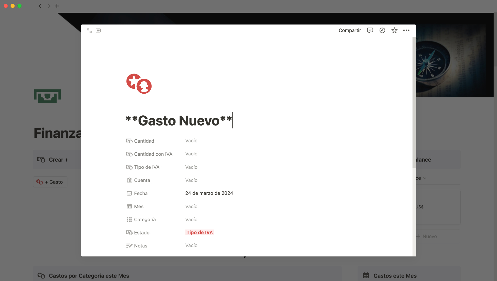 Gastos nuevos de Empresa