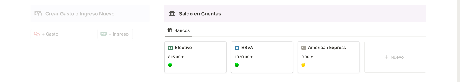 Saldos por Cuentas en Finanzas Personales Notion