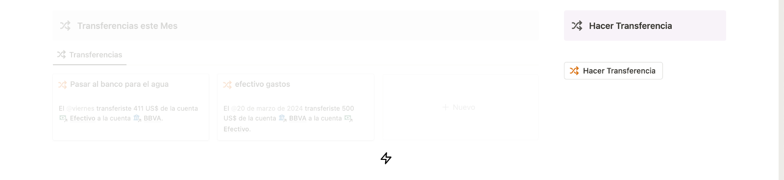 Realizar Transferencias entre cuentas y tarjetas