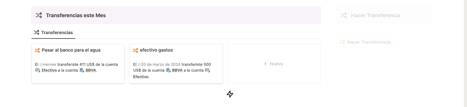 Transferencias este Mes